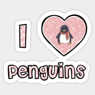 I Love Penguins Sticker